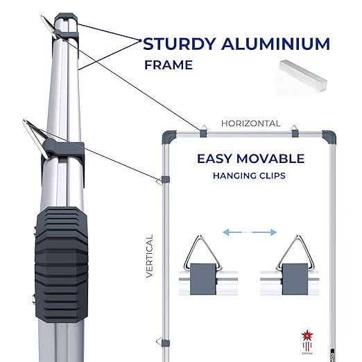 Aluminium Non Magnetic 6 Feet X4 Feet Double Sided Writing Board Whiteboard - Image 3